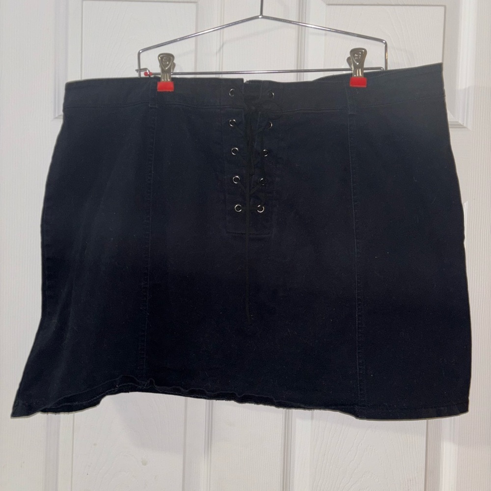 Forever 21 Black Lace-Up Mini Skirt